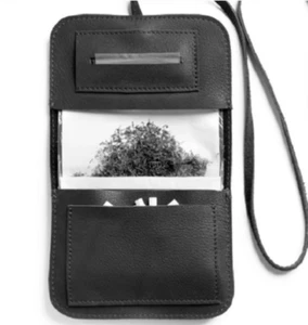 Bolsillo de tabaco Portacigarrillos Juego de fumar bolsa vaca cuero negro W405 - Imagen 1 de 3