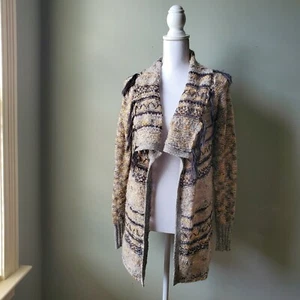 BKE Women's Duster Sweater Open Front Cardigan Aztec Santa Fe Boho Size Small - Picture 1 of 10