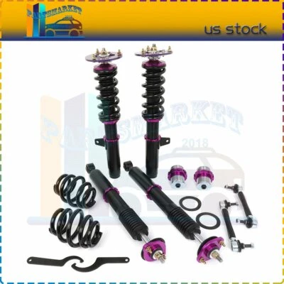 For 2001-2005 BMW E46 320i 325i Coilover Shock Suspension Spring Kits Adj Height - Imagem 1 de 4