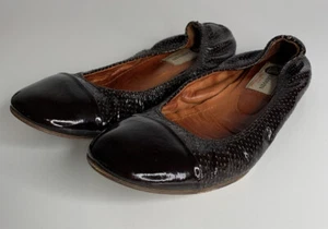 LANVIN Paris Leather Cap-Toe Ballet Flats SZ 37 - Picture 1 of 11