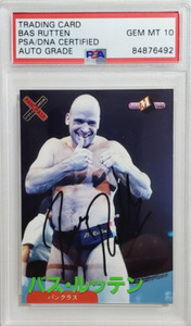 1998 BBM #120 Bas Rutten Pancrase Card Autograph PSA 10 Gem Mint Auto MMA