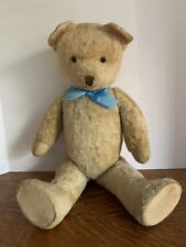 Vintage Teddy Bear Handmade Jointed Unmarked Large Wood Chip Filling 24”