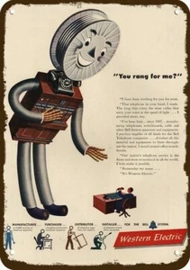 1946 WESTERN ELECTRIC Bell Telephone Vintage-Look DECORATIVE REPLICA METAL SIGN - Picture 1 of 1