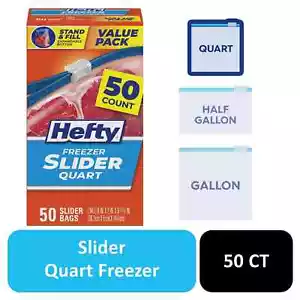 Hefty Slider Sacchetti Portaoggetti da Cucina per Congelatore, Dimensione Quart, 50 Pezzi - Foto 1 di 1