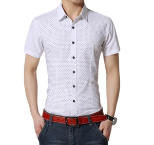 Herren Hemden Kurzarm Luxus Freizeit Slim Fit Unterhemd Mehrfarbig Hemden - Bild 1 von 13