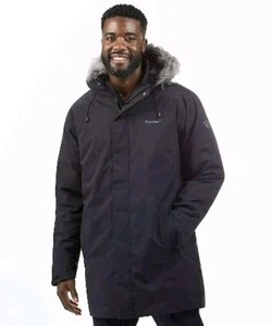 Parka con capucha Moosejaw Mountaineering Love The Madness para hombre talla pequeña/negra - Imagen 1 de 15