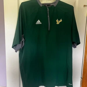 Adidas USF Bulls Kurzarm Quarter Zip mit Logo Herren Large grün - Bild 1 von 5