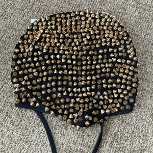 Gold Studded Spike Mask Halloween Over the Head Full Face Yeezus Masquerade Mask - Picture 1 of 3