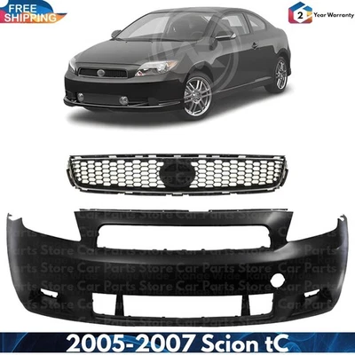 Front Bumper Cover Paintable & Grille Assembly Kit For 2005-2007 Scion tC Foto 1 de 4