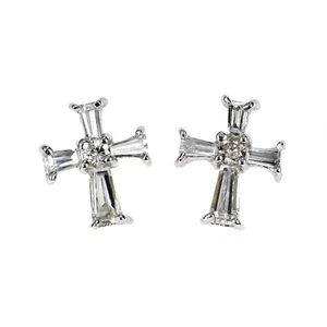 Pendientes de diamantes cruzados K18WG 0.46ct - Auténtico envío gratuito... - Imagen 1 de 3