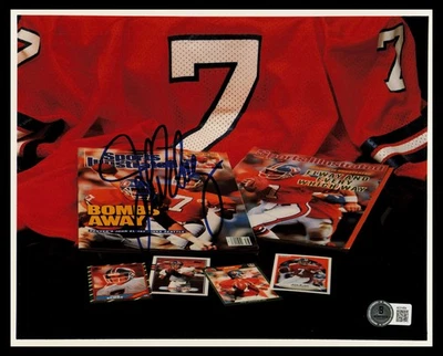 Foto firmada autografiada por John Elway 8x10 Denver Broncos Beckett BAS QR #AE31654 Foto 1 de 2