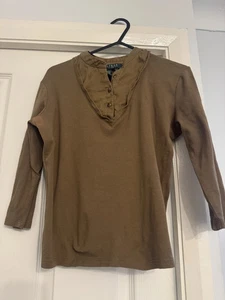 Top Ralph Lauren marrón para mujer talla pequeña - Imagen 1 de 3