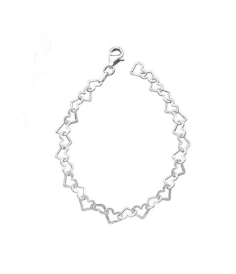 Dc Cuore Bracciale Argento Sterling 925 Marchiato Britannico Fatto Nuovo Scatola - Immagine 1 di 3