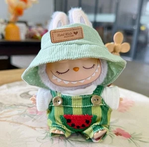 (No Dolls)Hat Suit For POP MART LABUBU The Monsters Plush Doll Overall Shirt Set - Picture 1 of 5