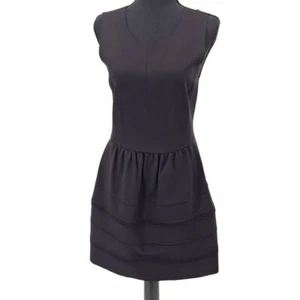Madewell Damen Medium neu mit Etikett Silhouette ärmellos Ponte Kleid roher Saum schwarz Tasche - Bild 1 von 7