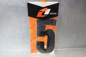 Nueva pegatina de calcomanía número One Industries precorte #5 7" X 1 3/8 negra paquete de 3 NEGRA - Imagen 1 de 1