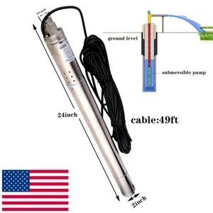 Bomba de agua a tornillo sumergible de 2"" orificio profundo 0,5 hp 110 V/60 Hz EE. UU. - Imagen 1 de 8