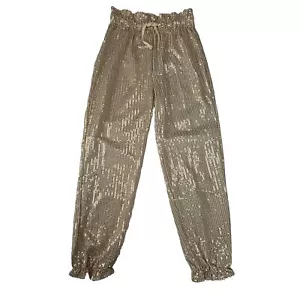 Sequin Bling Joggers High Waist Pencil Pants Drawstring Party - Picture 1 of 9