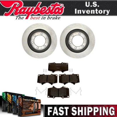 Rotores de freno delanteros y pastillas de freno metálicas herrajes para Toyota Tacoma 2016-2019 Foto 1 de 4