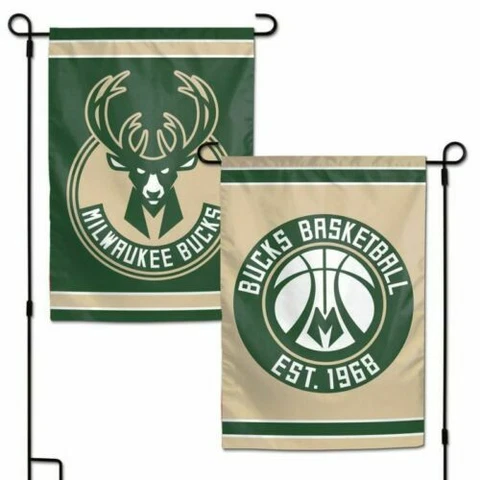 Milwaukee Bucks 2 Sided 12.5" X 18" Garden Flag FREE SHIPPING Cover