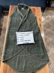 Lucky Brand Wool Blend Cardigan Women's XS - S open front sleeveless Green - Picture 1 of 8