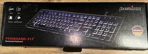 PERIBOARD-317 Tastiera USB cablata retroilluminata lettera stampa grande con illuminazione bianca... - Foto 1 di 3