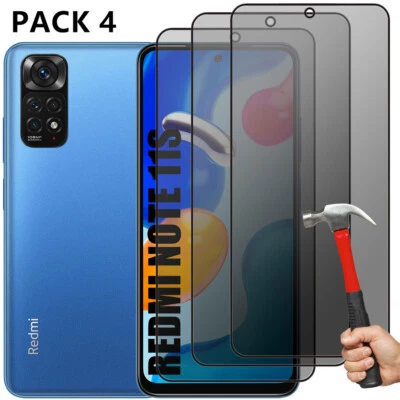 Verre Trempé Anti-Espion Redmi Note 11S Note 11 Protection d'écran Rigide Noir - Photo 1/4