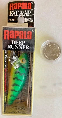 NEW NIB VTG FINLAND RAPALA FAT RAP BALSA CRANKBAIT DEEP RUNNER FIRE TIGER FR-7 - Image 1 of 4