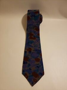 Gino Pompeii Men's Neck Tie Blue Red Made in Italy 100% Silk Made in Italy