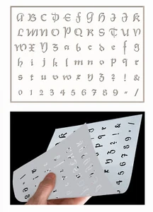 Alte englische Schablonenbuchstaben AZ Alphabet Zahlen Kalligraphie wiederverwendbares Handwerk AL15 - Bild 1 von 25