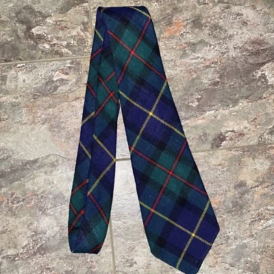 Corbata estrecha sin estructura tartán Macleod Harris 100 % lana de colección, hecha en Escocia Foto 1 de 2