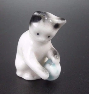 Goebel porcelain figurine KITTEN white gray made West Germany - Picture 1 of 6