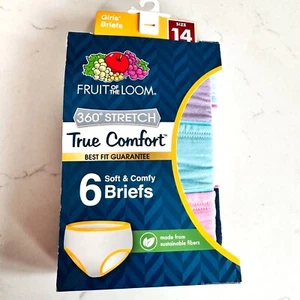 Fruit Of The Loom Girls True Comfort Brief Underwear 6 Pack size 14 - Picture 1 of 3