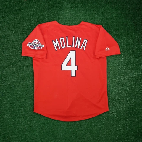 Yadier Molina 2009 St. Louis Cardinals Alt Red Men's Jersey w/ All Star Patch Cover