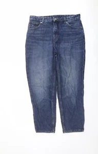 Monki Womens Blue Cotton Blend Mom Jeans Size W31 L26 - q - Picture 1 of 10