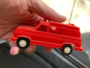 Vintage 70s Strombecker Vega Panel Truck Plastic Red - White Tires - Picture 1 of 5