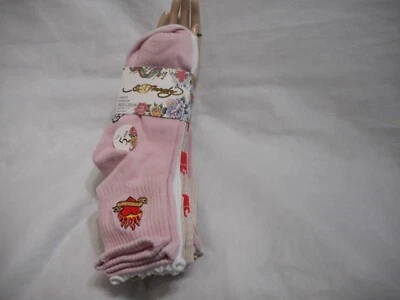 Ed Hardy Mujer 5 Pares Medianos Crew Multicolor Calcetines Zapato Talla 4-10 Foto 1 de 4