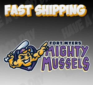 Fort Myers Mighty Mussels Milb / Sticker 10 Größen! Sendungsverfolgung! KOSTENLOSER VERSAND! - Bild 1 von 5