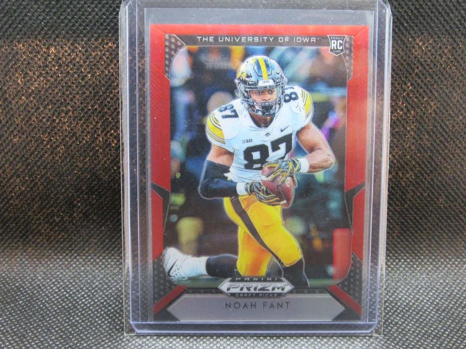 2019 NOAH FANT PRIZM RED ORANGE REFRACTOR ROOKIE CARD # 129 SEATTLE TE - Image 1 of 1
