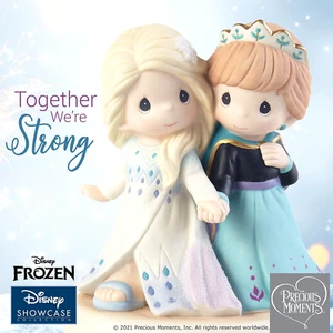 ✤ Neu PRECIOUS MOMENTS DISNEY Figur FROZEN ELSA ANNA Königin Prinzessin Schwestern - Bild 1 von 6