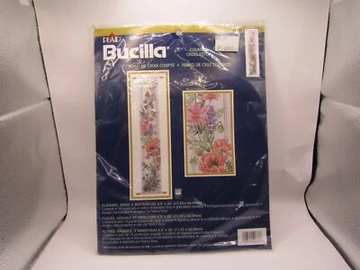NOS Bucilla Counted Cross Stitch Flowers Birds Butterflies 42738 By Nancy Rossi - Image 1 of 3