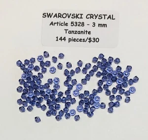 Swarovski® Bicone Beads #5328 - 3mm - TANZANITE - 144 Pieces - Purple - Picture 1 of 1