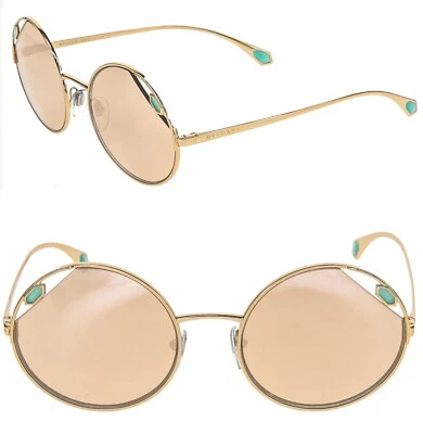 Gafas de sol BVLGARI SERPENTEYES BV6159 doradas espejadas esmeralda joya metal 6159 Foto 1 de 4