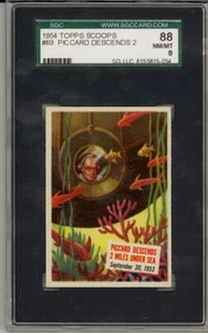 1954 Topps Scoop #69 Piccard Descends 2 Miles Under Sea SGC NM/MT 8 1953 - Picture 1 of 2