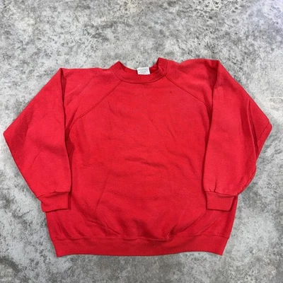 Hanes ее путь толстовка женщин XL красный Crewneck пуловер классический основной 90-х стиль - Изображение 1 из 4
