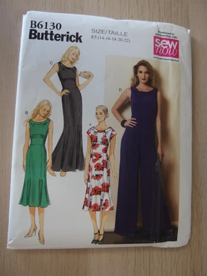 Butterick Sewing pattern for dress and Jumpsuit B6130 size 14-22 - Image 1 of 2