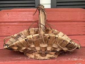 Antique Early American Large Gathering Basket 16x24x14 - Picture 1 of 21