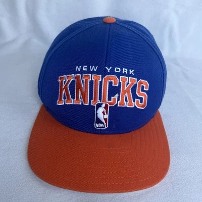 New York Knicks Hat StrapBack Blue Orange NBA Adidas Official Draft Cap - Image 1 of 4