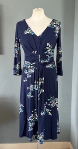 Monsoon Size 12 Blue Floral Dress - Picture 1 of 6
