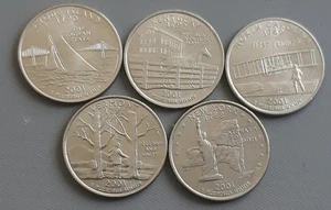 2001 States– 5 Coin. Rhode island. Kentucky. Vermont. New York. Horth Caroline  - Picture 1 of 2